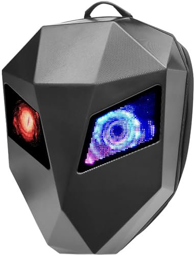 Zooma Sac à dos de voyage LED pour ordinateur portable avec écran LED contrôlé par application, Wi-Fi, étanche, prend en charge le système iOS/Android, prend en charge le texte/image/gif animation,