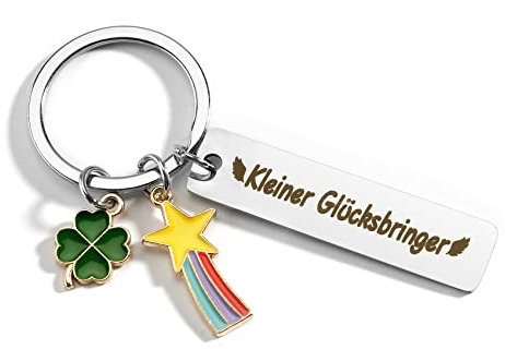 Hightopup Schlüsselanhänger Glücksbringer Beste Freundin Geschenke Geburtstagsgeschenk Geschenkideen für Weihnachten Neuesjahr Schlüsselanhänger Viel Glück Kleeblatt Schlüsselanhänger