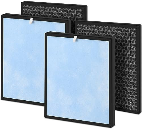 HSP001 Replacement Filter 2 Sets Compatible with HATHASPACE Smart HSP001 Air Purifier,4 Stage Filtration of Fine Pre-Filter, Activated Carbon, Cold Catalyst and H13 True HEPA Filter