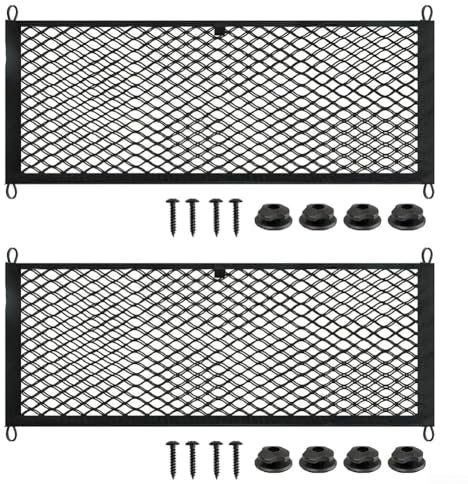 Zoegneer Lot de 2 filets de rangement pour voiture, camping-car, bateau, sac de rangement en maille avec vis, 25 x 60 cm