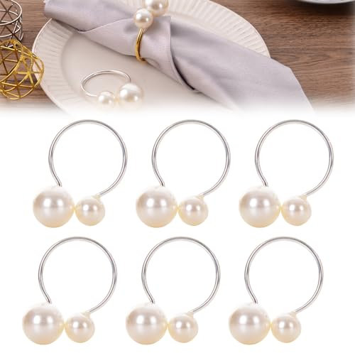 6 Stück Serviettenringe Silber, Serviettenringe Weihnachten, Serviettenring, Servietten Ringe, Servietten Ring