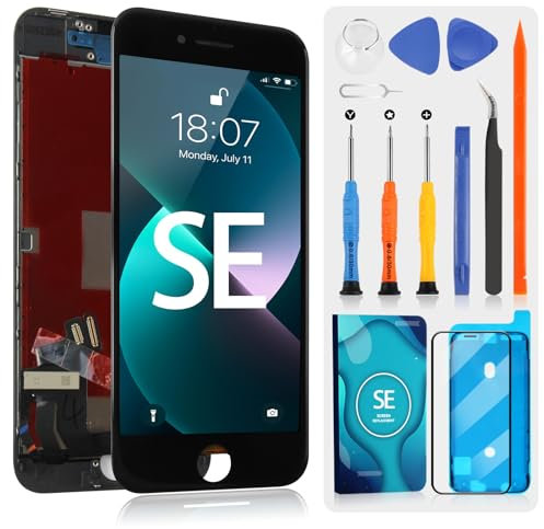 Display für iPhone SE 2022 LCD Display für iPhone SE 3th Bildschirm A2782 A2783 A2785 A2595 Digitizer Touch Screen Assembly mit Werkzeugen (Schwarz, 4,7 Zoll, TFT)