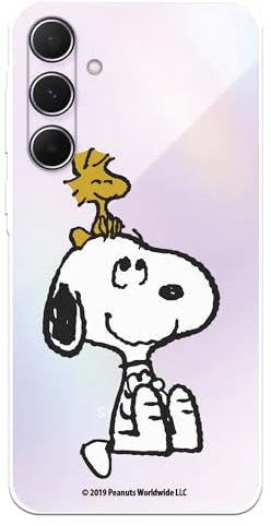 Schutzhülle kompatibel mit Samsung Galaxy A55 5G, offiziell von Peanuts Woodstock und Snoopy zum Schutz Ihres Handys. Flexible transparente Silikonhülle mit offizieller Snoopy-Lizenz