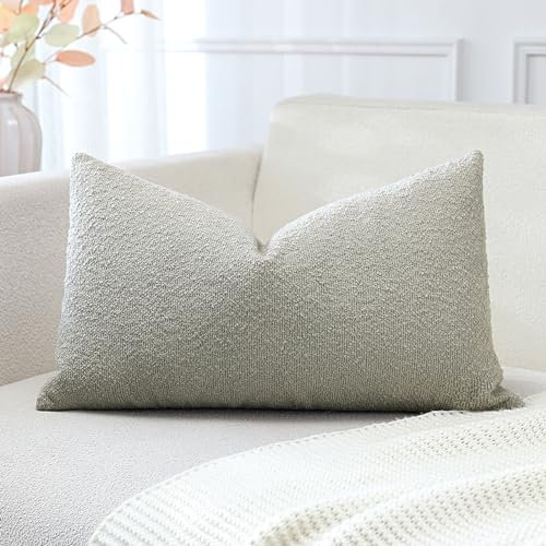 Artscope 1er Set Boucle-Kissenbezügen Wurfkissenbezug Moderne Dekokissen Kissenhülle Set Kissen Fall für Sofa Auto Schlafzimmer Zuhause Dekor 40x60cm, Wolkengrau