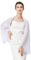 BEAUTELICATE Chiffon Schal Stola Damen Festlich Elegante Schultertuch Bolero Shrug mit Ärmel für Abendkleider Brautkleider Sommer Hochzeit (Weiß, Einheitsgröße)