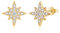Zolkamery Sterling Silver Studs Earrings, 925 Silver Studs Earrings for Women with 5A Cubic Zirconia, Small Gold Star Silver Stud Earrings, 925 Hypoallergenic Cartilage Sleeper Earrings for Girls 10mm