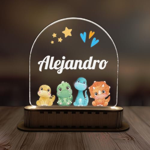 CrisPhy Lámpara Infantil Personalizada con Nombre: Luz Quitamiedos Decorativa Ideal para Regalos de Cumpleaños, Comuniones y Bautizos, Regalos Bebes Recien Nacidos, Luz Nocturna Infantil (Niño)