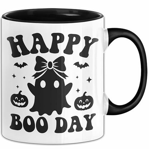 Geburtstagsgeschenk Happy Boo Day Tasse Geschenkidee Geist Halloween Geburtstag Weihnachten Kaffee-Becher (Schwarz)