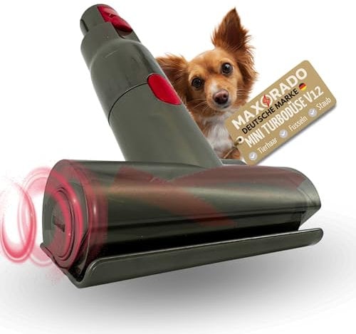 Maxorado Pièce de rechange pour Dyson Mini buse turbo V12 Detect V10 Slim Absolute Origin Brosse électrique Brosse turbine Poussière Poils d'Animaux Brosse Matelas Acariens pour voiture, sièges, lit
