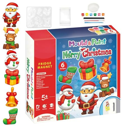 Yeso de Navidad para pintar, manualidades navideñas sin pintar, pinta tus propias estatuas listas para pintar, figuras pintables, yeso sin pintar, decoración con imán para adultos