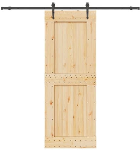 Schiebetür mit Beschlag 85x210 cm Massivholz Kiefer, Xichuzi Zimmertür, Eingangstür, Innentüren, Wohnungstür, Nebeneingangstür, Terrassentür - 3332744