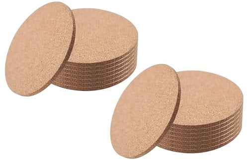 Kork Untersetzer, 16 Stück Korkuntersetzer Rund, 3mm Dicke, 10cm Durchmesser, Ideal Für Alltag, Familie Und Partys, Kork Untersetzer Glas