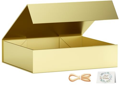 1 Packung Geschenkboxen, 30 x 20 x 7,6 cm, Geschenkboxen für Geschenke mit Deckel, Magnetverschluss, rechteckig, faltbar, für Trauzeugen, Antragsbox, Hochzeit, Weihnachten, Halloween
