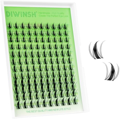 DIWINSH 120 Pièces Manga Lashes,10-14mm Faux Cils épineux,Anime Fairy Cluster Cils,D Curl Resuable Extension De Cils Professionnel Bande invisible,à Cosplay