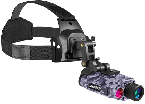 BIBIRE Night Vision Monocular, Head Mounted Night Vision Monocular 8X Digital Infrared NVG with 32GB SD Card for Surveillance Camping Observation
