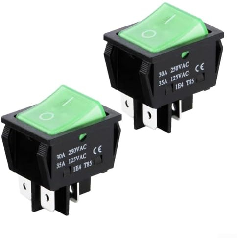 AugustknowU 4-poliger Kippschalter KCD4, 2 Stück, 30 A, 250 V, 35 A, 125 V, für Numatic Staubsauger, kompatibler elektrischer Schalter, Ersatz