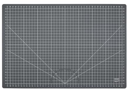 Vaessen Creative Selbstheilende Schneidematte A3 - Beidseitig - mit Raster | Markierungen für Kartenformate und Winkel, Scrapbooking, Journaling & Papercrafts
