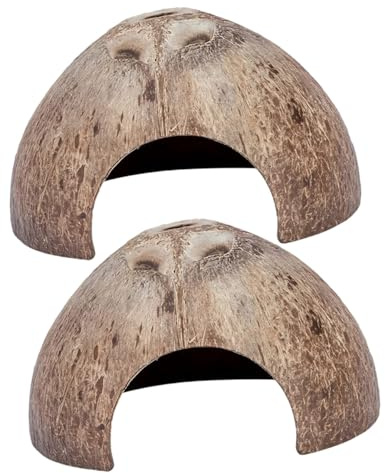 KAILIKETIY Grottes pour Reptiles Domestiques Cachette Naturelle en Résine Résistante 2 Pièces Petite Taille Décor Terrarium pour Tortues Lézards Amphibiens