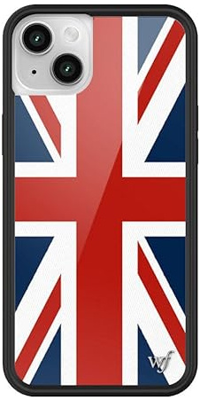 Wildflower Schutzhüllen – kompatibel iPhone 13/14, schützender schwarzer Stoßfänger, 1,2 m Falltest-zertifiziert, Kleinunternehmen im Frauenbesitz, britische Flagge, Vintage, London, y2k, Union Jack