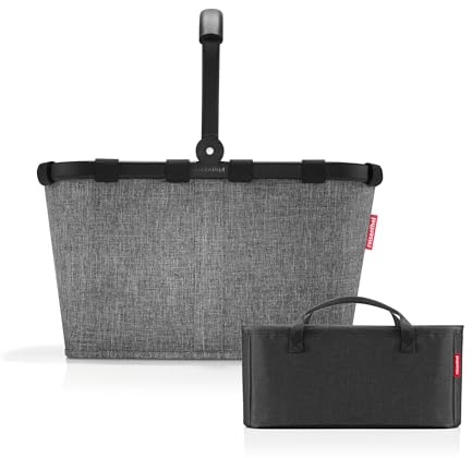 reisenthel Carrybag Twist Silver + Organizer Black - Funktionaler Taschen-Organizer: Für noch mehr Ordnung in Ihrer reisenthel Einkaufskorb
