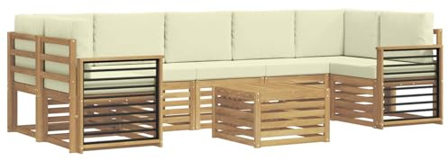 vidaXL Sofagarnituren Massivholz Akazie, Garten Lounge, modernes Outdoor-Sofa-Set, haltbare Sitzmöbel für Terrasse, Bequeme Sitzgelegenheit