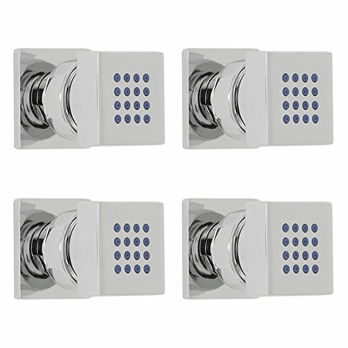 Milano Arvo Front Fix Chrome Bathroom Shower Square Body Jet - Pack of 4