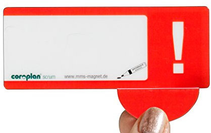 Scrum/Kanban Hinderniskarten, magnetisch haftende Karte, beschriftbare Karte für agiles Arbeiten, rot