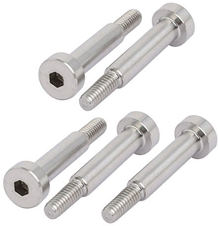 sourcing map 5Stk. 304 Edelstahl Schulter Bolzen 5mm Schulter Dmr. 20mm Länge M4 Gewinde