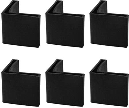 sourcing map 6 Stück Eckschutz Abdeckung Schutzkappen Fußkappen Bodenschoner L Typ 45mm x 45mm Schwarz