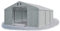 Das Company Lagerzelt 5x6m wasserdicht mit Bodenrahmen und Dachverstärkung grau Zelt 560g/m² PVC Plane hochwertig Zelthalle Summer Plus SD - Faltpavillon - Gartenpavillon - Pavillon - Partyzelt