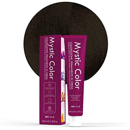 Mystic Color - Colore Bruno 2 - Tinta per Capelli - Colorazione Professionale in Crema a Lunga Durata - Con Cheratina Idrolizzata, Olio di Argan e Calendula - 100 ml