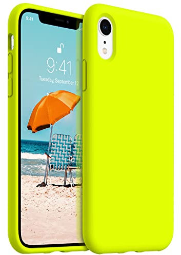 AOTESIER Shockproof for iPhone XR Phone Case, [Military Drop Protection] [Food Grade Silicone] Protective Case with Soft Anti-Scratch Lining, Camera & Screen Protection, 6.1inch, Neon