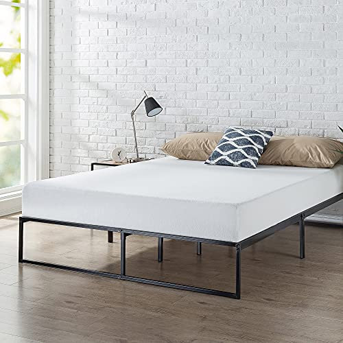 Zinus Lorelai Letto 140x190 cm - Struttura letto 31 cm di altezza con contenitore sotto il letto - Struttura letto a piattaforma in metallo - Nero