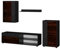 Vicco Wohnwand Berno, TV-Wand, Braun/Anthrazit, 4er Set