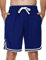 Litherday Sporthose Herren Kurz Streifen Jogginghose Sommer Traininghose mit Taschen Elastischer Bund und Atmungsaktive Shorts zum Fitness, Running, Gym, Basketball, Navy blau, L