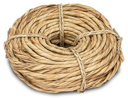 NaDeco Seegras-Seil, Gewicht ca. 0,5 kg, in 3 und 6 mm Durchmesser erhältlich | Seegras-Kordel | Tauwerk | Flachs-Seil | Hanf-Seil | Strick | Floristen-Seil | Leinen-Flachs-Seil, Größe:Ø 3 mm