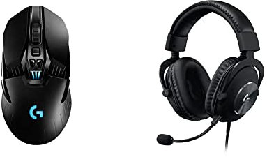 Logitech G903 LIGHTSPEED Wireless Gaming Mouse, Black & PRO X Gaming-Headset, Over-Ear Headphones with Blue VO!CE Mic, DTS Headphone:X 7.1, 50mm PRO-G Drivers, 7.1 Surround Sound, Black