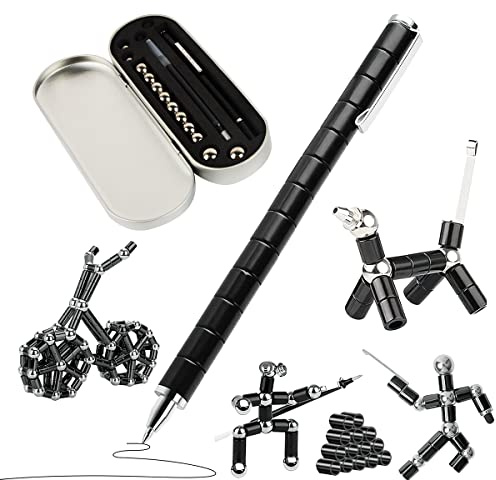 XiXiRan Magnetic Ballpoint Pen Black, Fidget Pen Magnetic Pen, Cool Magnetic Pen Gadgets for Stress Relief, Stylus Pen for iPad Mobile Phone, Funny Birthday Father's Day Gifts