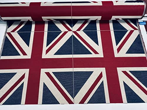Große XL Union Jack Flagge Retro Leinenoptik schwere Jacquard Gobelin Polsterung Baumwolle Tasche Kissen Panel Stoff UK Banner 70 x 70 cm