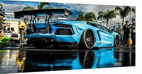 Magic Canvas Art - Bilder Sportwagen Autos Lamborghini Leinwandbild 1- teilig Hochwertiger Kunstdruck modern Wandbilder Wanddekoration Design Wand Bild – A3712, Größe: 120 x 60 cm