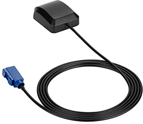 Pwshymi Antena de Navegación GPS Activa a Prueba de Agua para Vehículo, Antena GPS para Coche, Adaptador Aéreo, Enchufe Fraka, Cable RG174 de 2, 94 M con Base Magnética Antenna