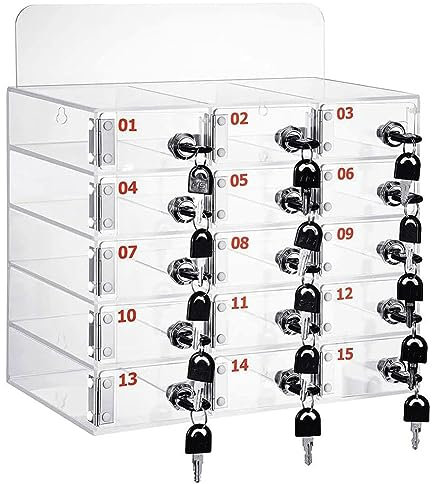 Casier pour téléphone portable, casier de rangement pour téléphone portable avec serrures de porte et clés, armoire de rangement murale pour téléphone portable, coffre-fort pour téléphone portable
