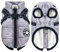 2 in 1 große Hundejacke mit Geschirr, Outdoor Hundesportweste Geschirr, Outdoor warmes Haustier Wintermantel Geschirr für große Hunde, (Silber)