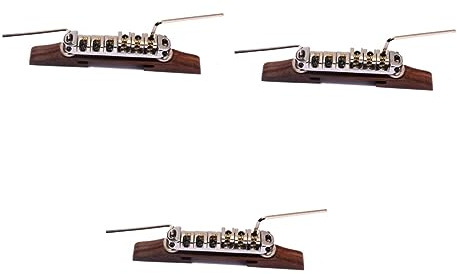 Toyvian 3stücke Archtop Jazz Gitarre Brücke Mit Verstellbaren Roller Sätteln Ersatzteil Für Jazz Gitarren Silber b