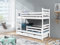 KEF Adalbert Etagenbett Kinder 80x160 cm - Holz Kinderbett - für Zwei Kinder - Holzbett mit Schubladen - Massivholz Kinder Bett mit Lattenrost - Weiß - mit Matratze - Leiter Universal