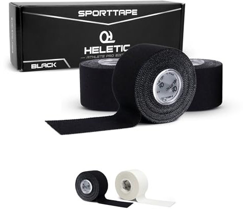HELETIC Sporttape 3,8cm x 10m - Athlete Pro | unelastisches, starres Tape mit extra starker Haftung, Plastikkern und schweißresistent