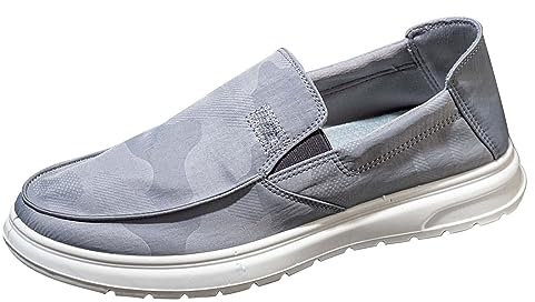 Zapatos deportivos casuales de lona para hombre, ultraligeros, mocasines de lona, planos, transpirables, para caminar, barco, zapatos de conducción de gamuza para mujer, camouflage, 39 1/3 EU