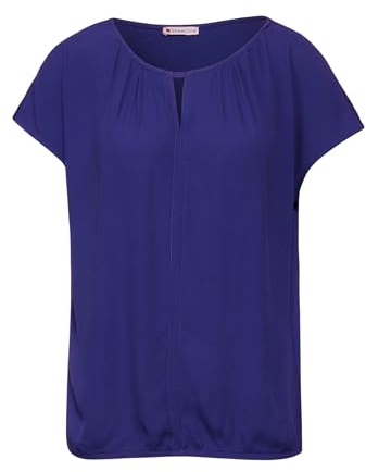 Street One Damen A321655 Materialmix T-Shirt, Violet Blue,38