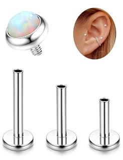 Adramata G23 Titan Helix Tragus Labret Lippenpiercing Medusa Innengewinde Medizinische Ohrstecker Ohr Klein Conch Gold Silber