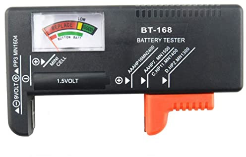Battery Tester for Household Battery Tester BT-168 Universal Battery Checker for AA AAA 9V 1.5V Button Cell Batteries with Pointer